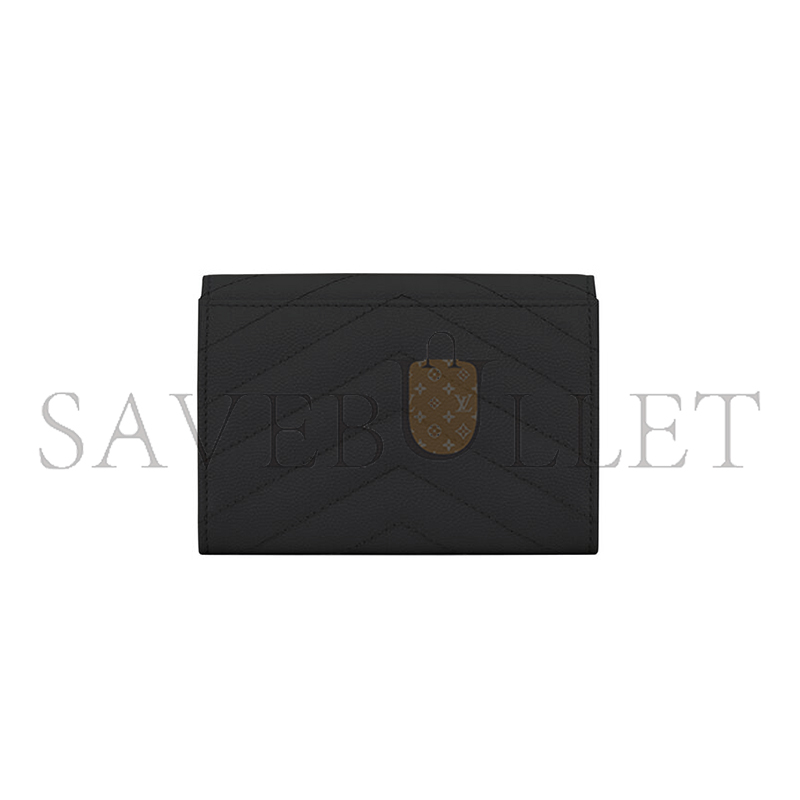 YSL CASSANDRE MATELASSÉ SMALL ENVELOPE WALLET IN GRAIN DE POUDRE LEATHER 414404BOW081000 (13.5*9.5*3cm)
